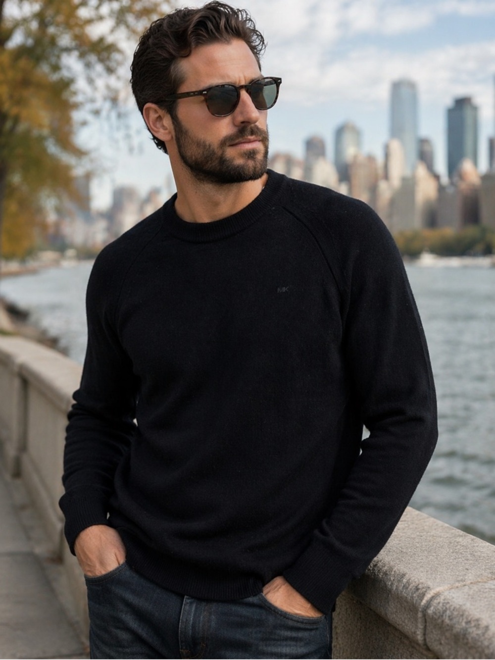 Michael Kors 100% Wool Sweater | Luxury Black Crewneck | Minimalist Quality - Picture 11 of 11